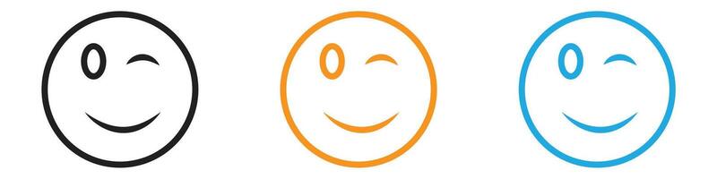 Winking eye logo set collection for web app ui vector