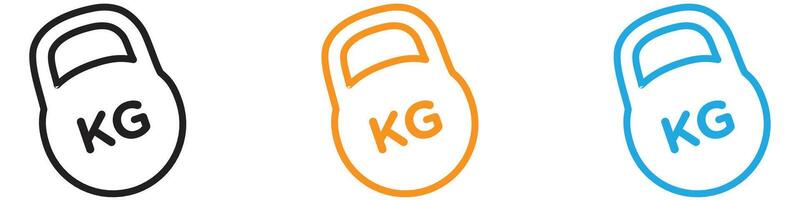 Weight kilogram logo set collection for web app ui vector