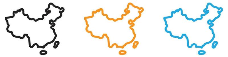 china map logo set collection for web app ui vector
