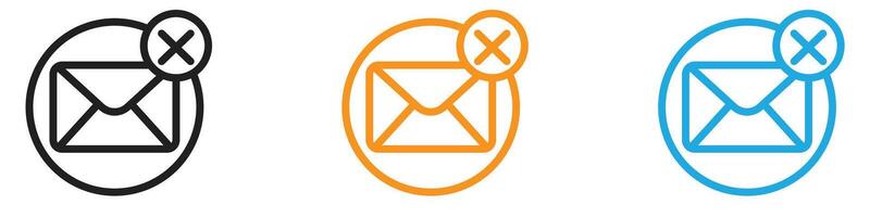close mail logo set collection for web app ui vector
