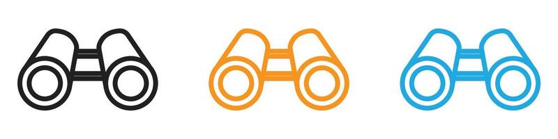 binoculars logo set collection for web app ui vector