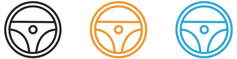 car Steering wheel logo set collection for web app ui vector