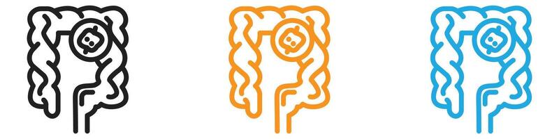 colorectal cancer logo set collection for web app ui vector