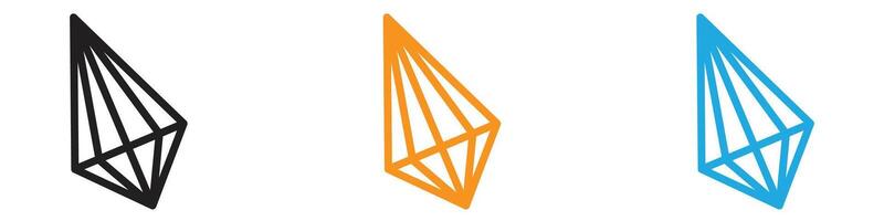 crystal prism logo set collection for web app ui vector
