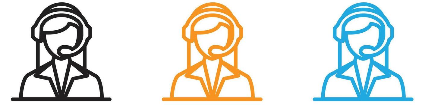 customer support logo set collection for web app ui vector