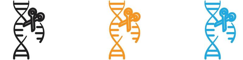 genome editing logo set collection for web app ui vector