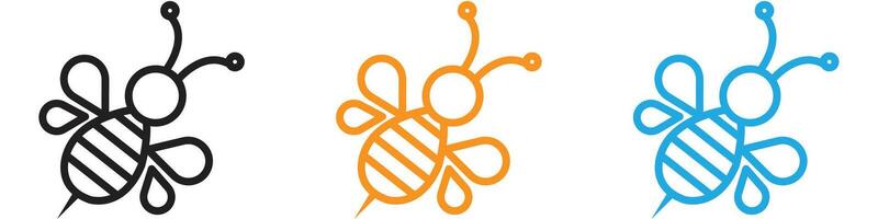 honey Bee logo set collection for web app ui vector