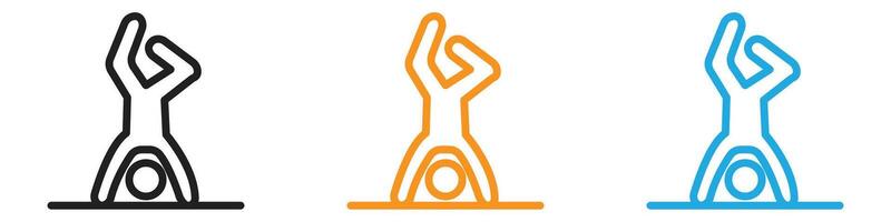 handstand exercise logo set collection for web app ui vector