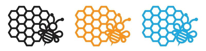 honeycomb logo set collection for web app ui vector