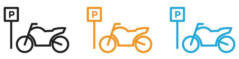 motorbike parking logo set collection for web app ui vector