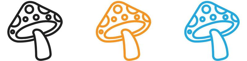 mushroom logo set collection for web app ui vector