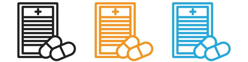 medical Prescription logo set collection for web app ui vector
