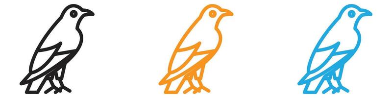 raven logo set collection for web app ui vector