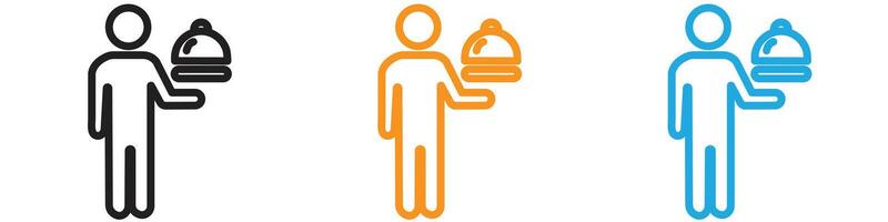 restaurant Waiter logo set collection for web app ui vector