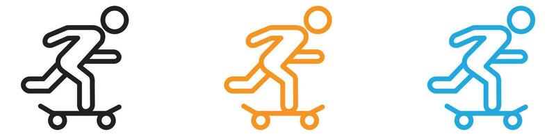 skateboarding logo set collection for web app ui vector