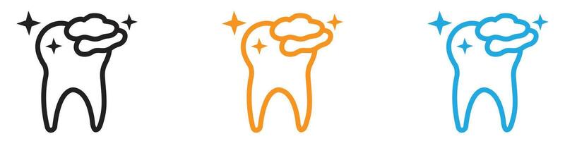 tooth cleaning logo set collection for web app ui vector