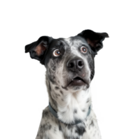 a dog is flying in the air with its mouth open on transparent background png