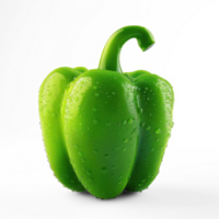 green bell pepper with a bite out of it on transparent background png