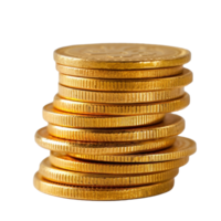 gold coins stacked on top of each other on transparent png