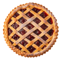 a pie with a lattice pattern on top of on transparent background png