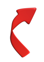 Realistic 3d icon red arrow direction symbol design for element png
