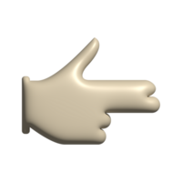 Hand point icon realistic 3d design in cartoon style pointing right png