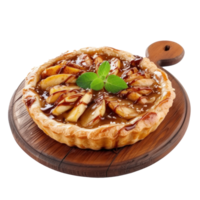 a pie with a lattice pattern on top of on transparent background png