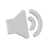 White 3d icon speaker volume audio symbol for element png