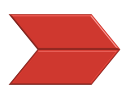 Red arrow pointing right direction symbol realistic 3d icon design for element png