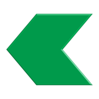 Green arrow pointing left direction symbol realistic 3d icon design for element png