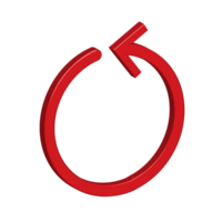 Realistic 3d icon red arrow direction symbol design for element png