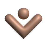 Human personal 3d symbols brown avatar pictogram element png