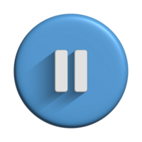 Media player icon audio symbol with 3d blue button design for element png