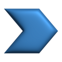 Blue arrow pointing right direction symbol realistic 3d icon design for element png