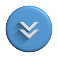 Media player icon audio symbol with 3d blue button design for element png