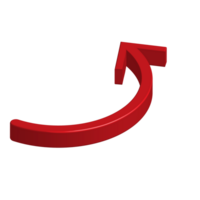 Realistic 3d icon red arrow direction symbol design for element png