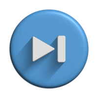 meios de comunicação jogador ícone audio símbolo com 3d azul botão Projeto para elemento png