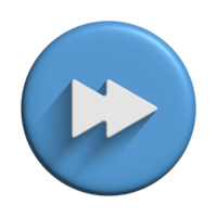 Media player icon audio symbol with 3d blue button design for element png