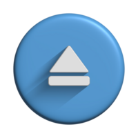 Media player icon audio symbol with 3d blue button design for element png