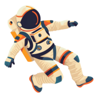 Astronaut colored flat icon against transparent background png