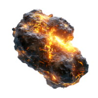 A meteorite's fiery descent is captured against a transparent canvas png