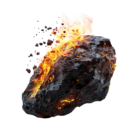 A meteorite's fiery descent is captured against a transparent canvas png