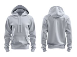 A set of hoodies showcasing both front and back views against a transparent background png