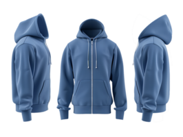 A set of hoodies showcasing both front and back views against a transparent background png