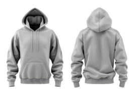 A set of hoodies showcasing both front and back views against a transparent background png