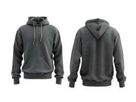 A set of hoodies showcasing both front and back views against a transparent background png
