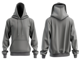 A set of hoodies showcasing both front and back views against a transparent background png