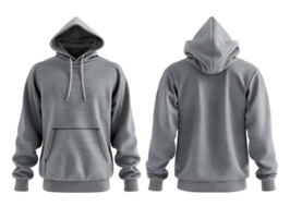 A set of hoodies showcasing both front and back views against a transparent background png