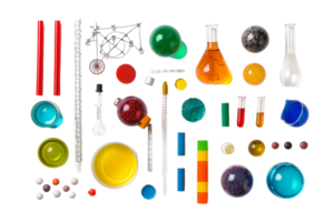 Isolated school science equipment on transparent background png