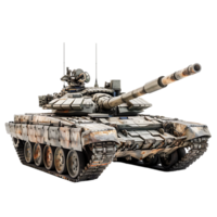 Military tank, isolated against a transparent background png